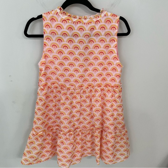 J Marie The Summer Tiered Sleeveless Mini Dress XS Petite Rainbow Babydoll.  10 - Picture 4 of 6